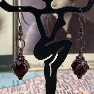 Red Bead Dangle & Drop Earrings